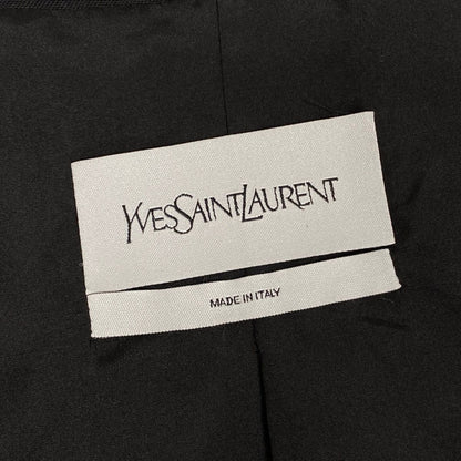 Saint Laurent Collarless Jacket Black Silk — view 7