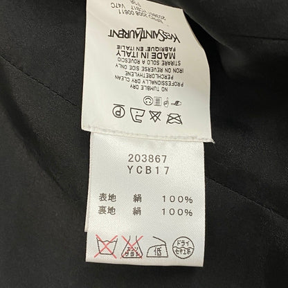 Saint Laurent Collarless Jacket Black Silk — view 8