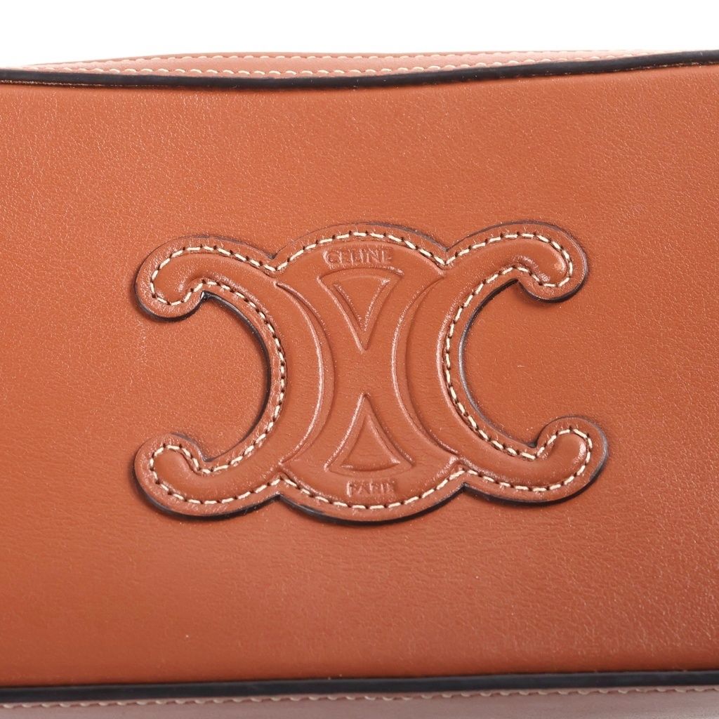 Celine Cuir Triomphe Camera Bag Leather Brown — view 6