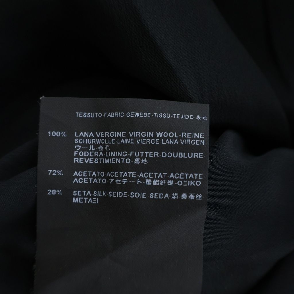 Balenciaga Collarless Wool Long Coat Black — view 7