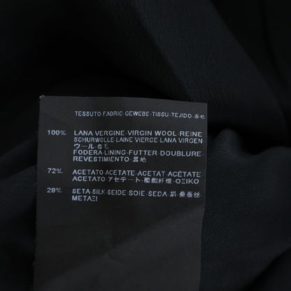 Balenciaga Collarless Wool Long Coat Black — view 7
