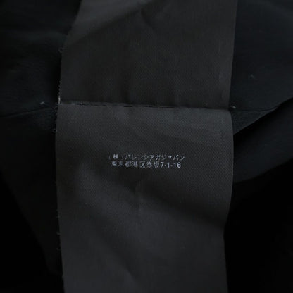 Balenciaga Collarless Wool Long Coat Black — view 8