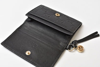 Gucci Card Case Coin Purse Mini Wallet Micro Guccissima Leather Black — view 5