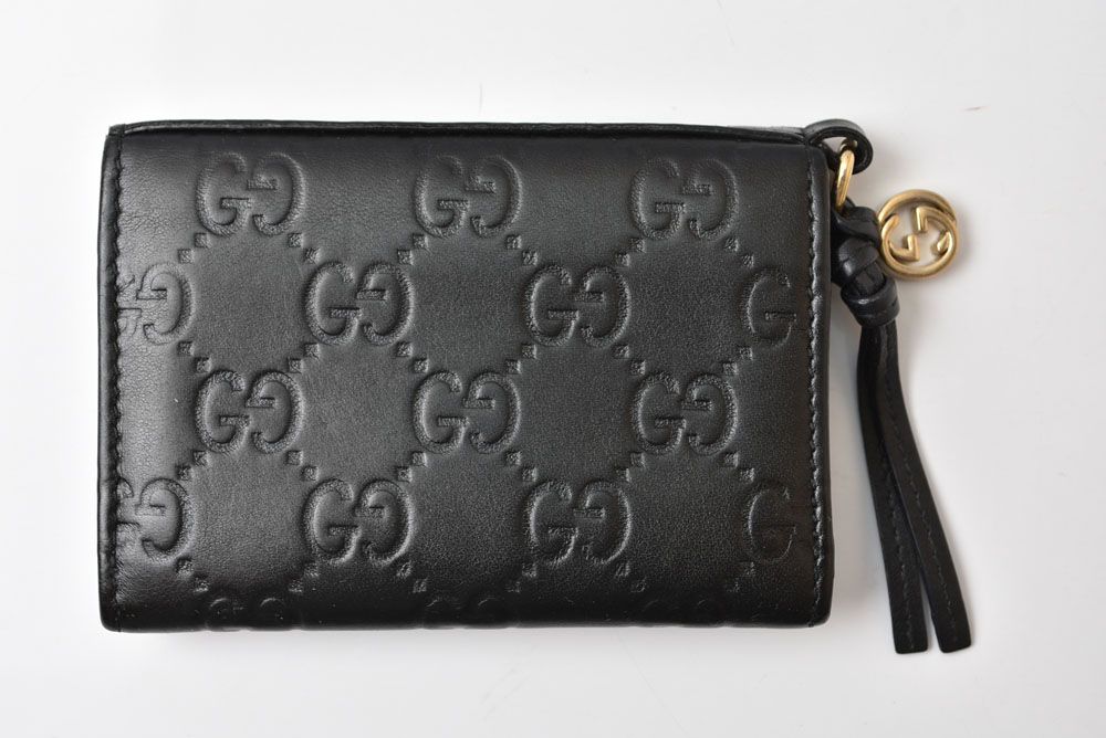 Gucci Card Case Coin Purse Mini Wallet Micro Guccissima Leather Black — view 4