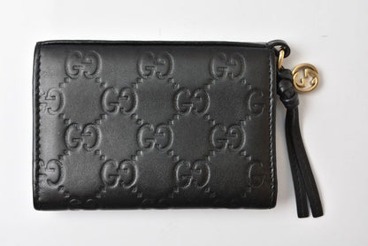 Gucci Card Case Coin Purse Mini Wallet Micro Guccissima Leather Black — view 4