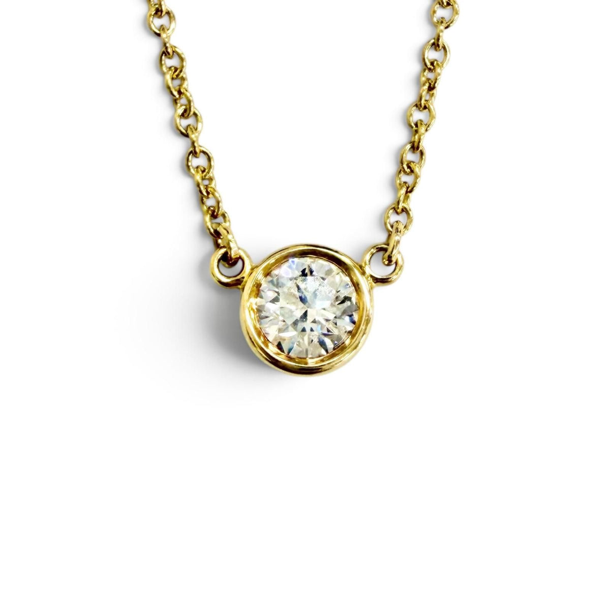 Tiffany & Co by the Yard 1 P Diamond Pendant 750 Yellow Gold