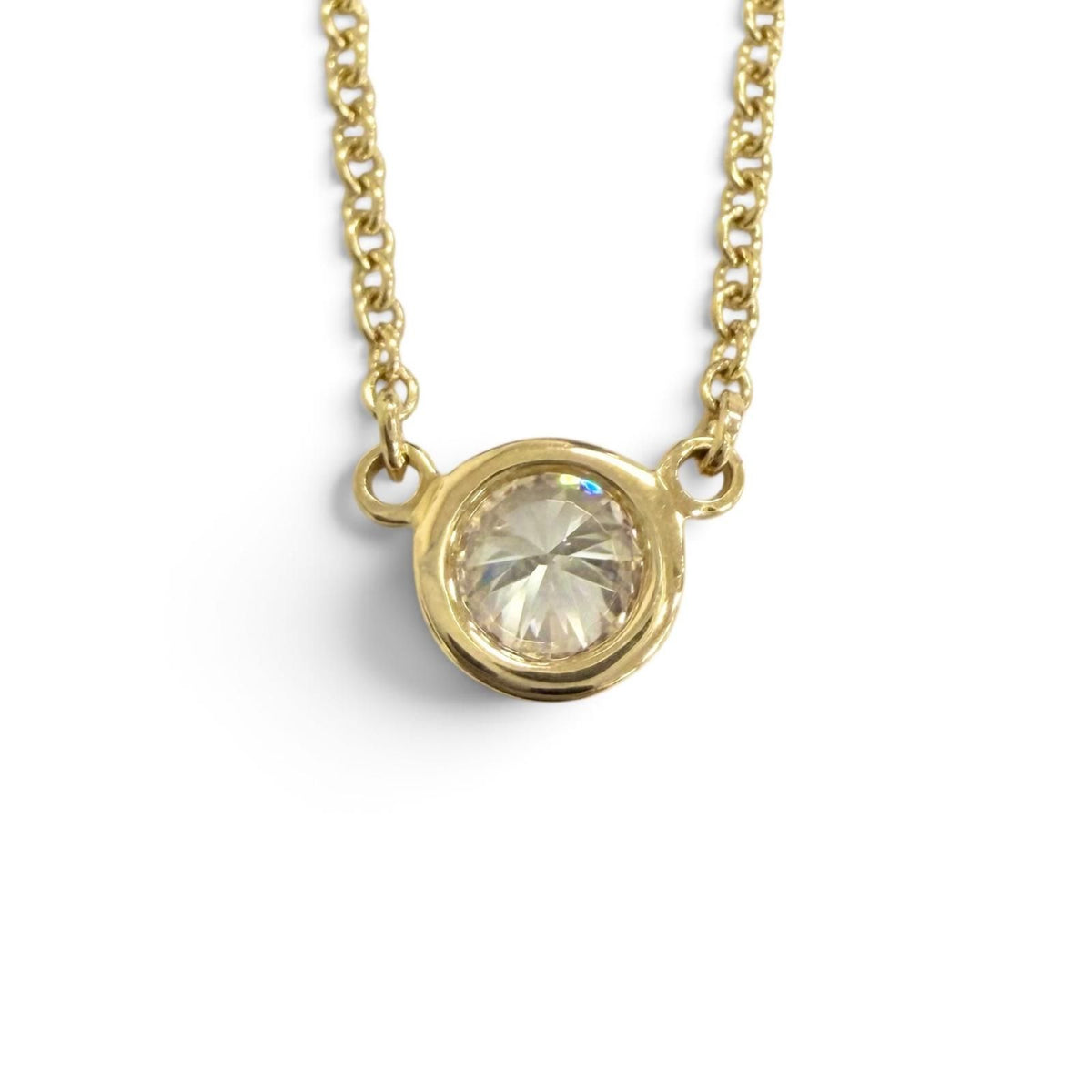 Tiffany & Co by the Yard 1 P Diamond Pendant 750 Yellow Gold — view 4