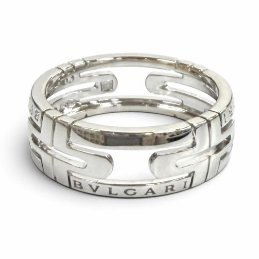Bvlgari 18k White Gold Parentesi Open Work Ring White