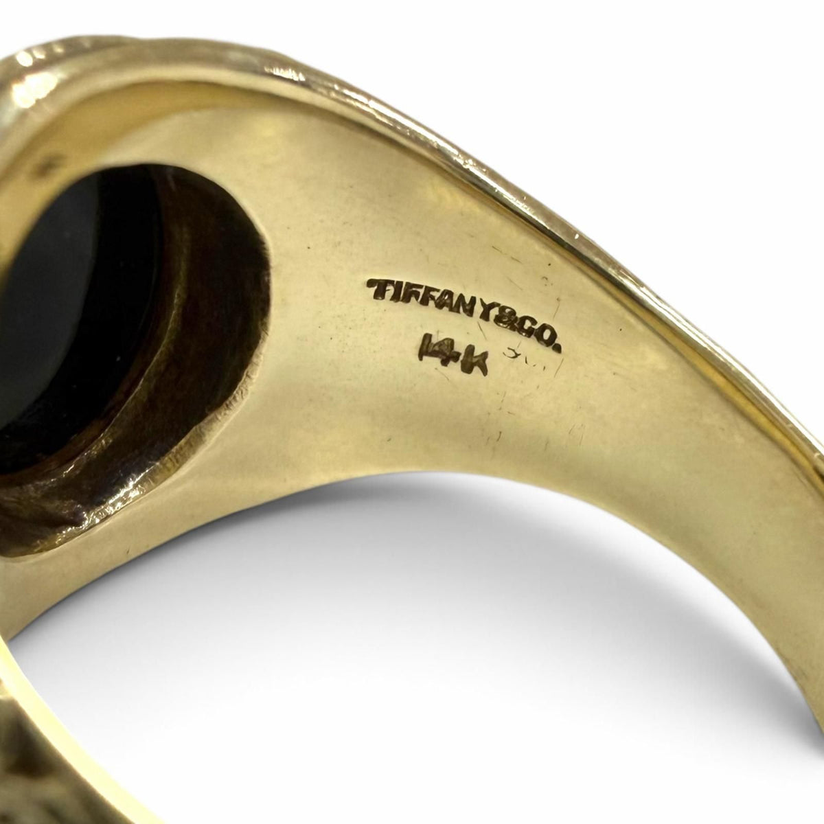 Tiffany & Co Vintage 14k Onyx University of New Rochelle Ring Gold JP — view 6