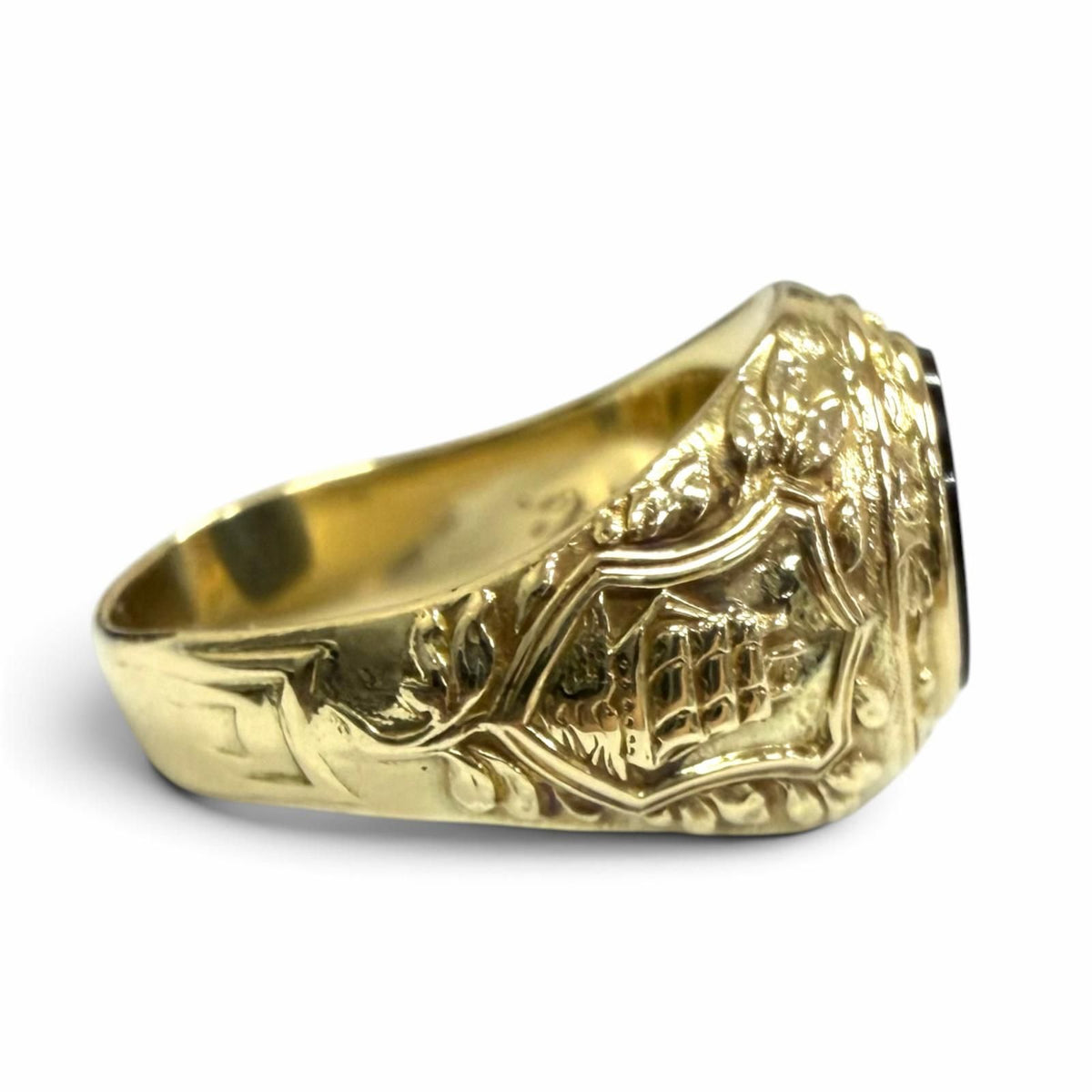 Tiffany & Co Vintage 14k Onyx University of New Rochelle Ring Gold JP — view 3