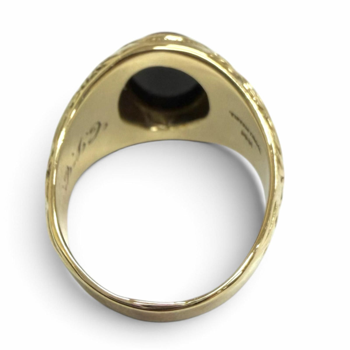 Tiffany & Co Vintage 14k Onyx University of New Rochelle Ring Gold JP — view 4