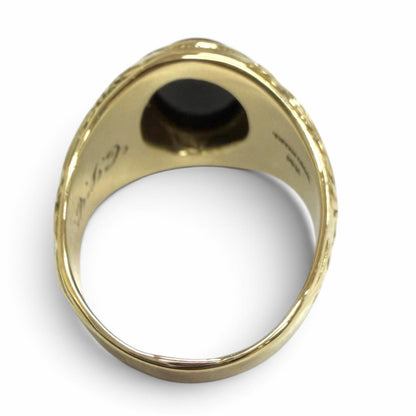 Tiffany & Co Vintage 14k Onyx University of New Rochelle Ring Gold JP — view 4