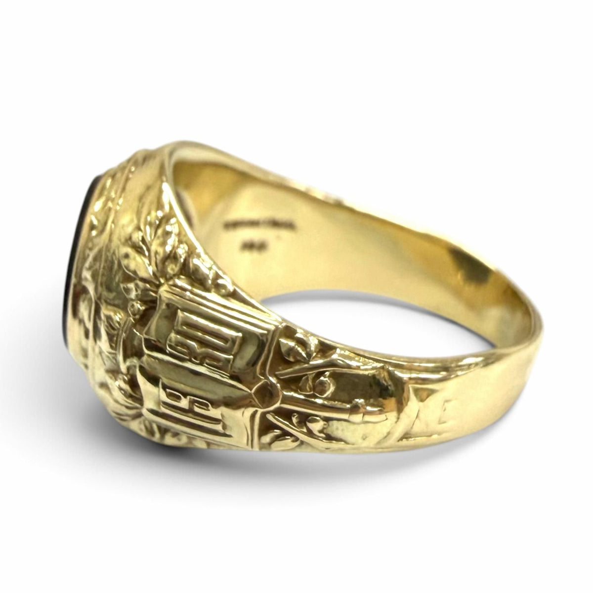 Tiffany & Co Vintage 14k Onyx University of New Rochelle Ring Gold JP — view 2