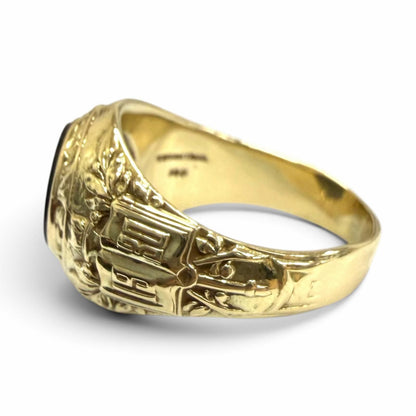 Tiffany & Co Vintage 14k Onyx University of New Rochelle Ring Gold JP — view 2