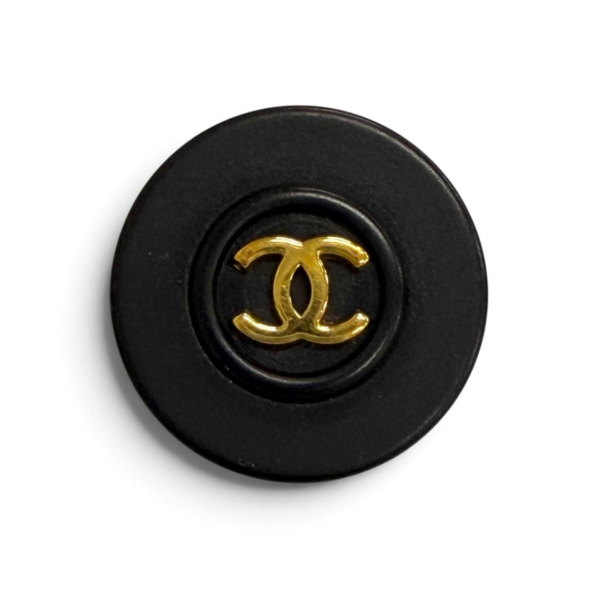 Chanel Vintage CC Logo Round Button 12 Buttons Black Gold Shirt — view 3