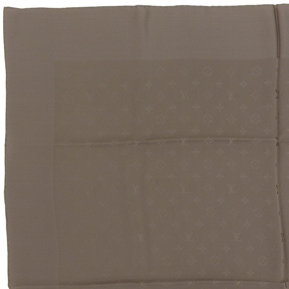 Louis Vuitton Carre Monaco Monogram Silk 100% Scarf Khaki — view 3