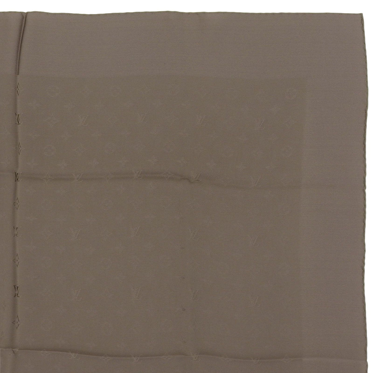 Louis Vuitton Carre Monaco Monogram Silk 100% Scarf Khaki — view 4