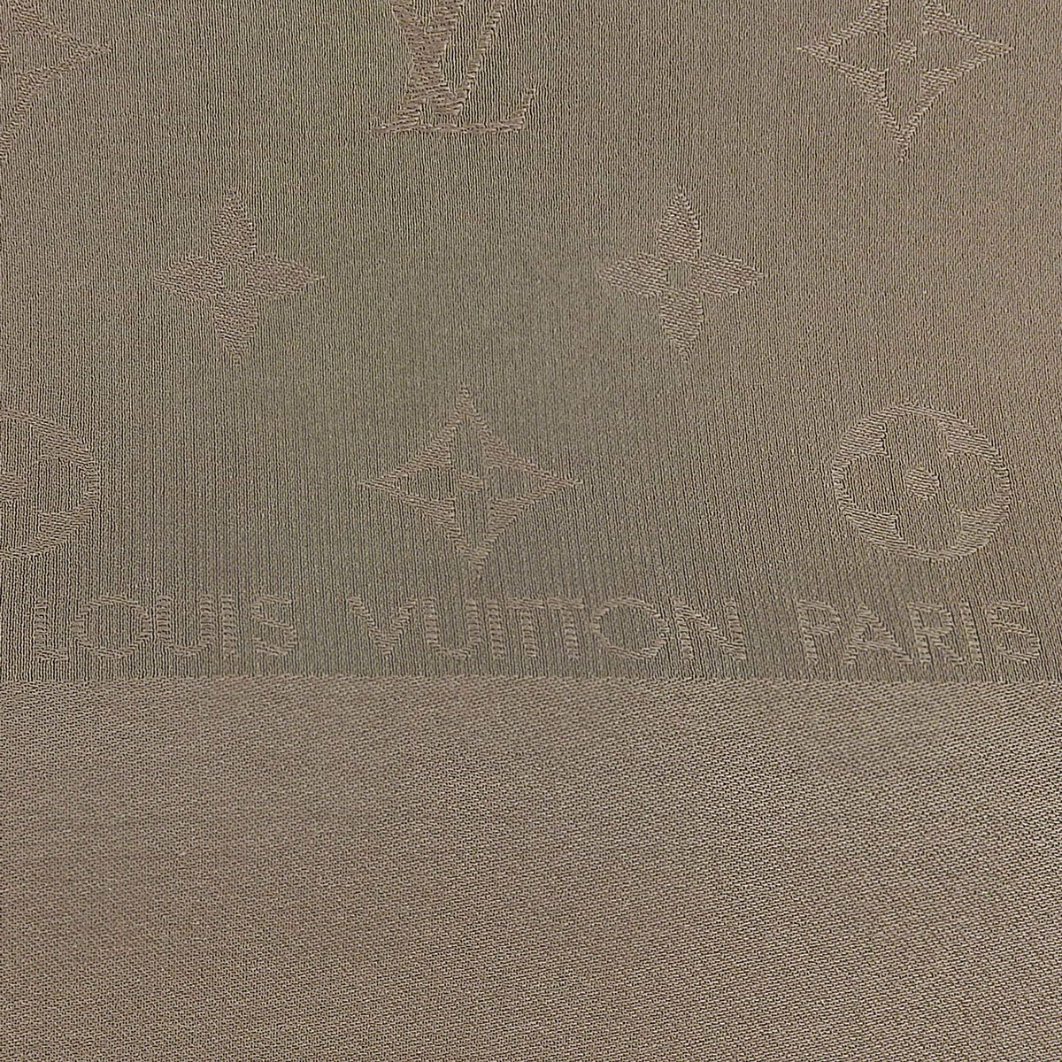 Louis Vuitton Carre Monaco Monogram Silk 100% Scarf Khaki — view 7