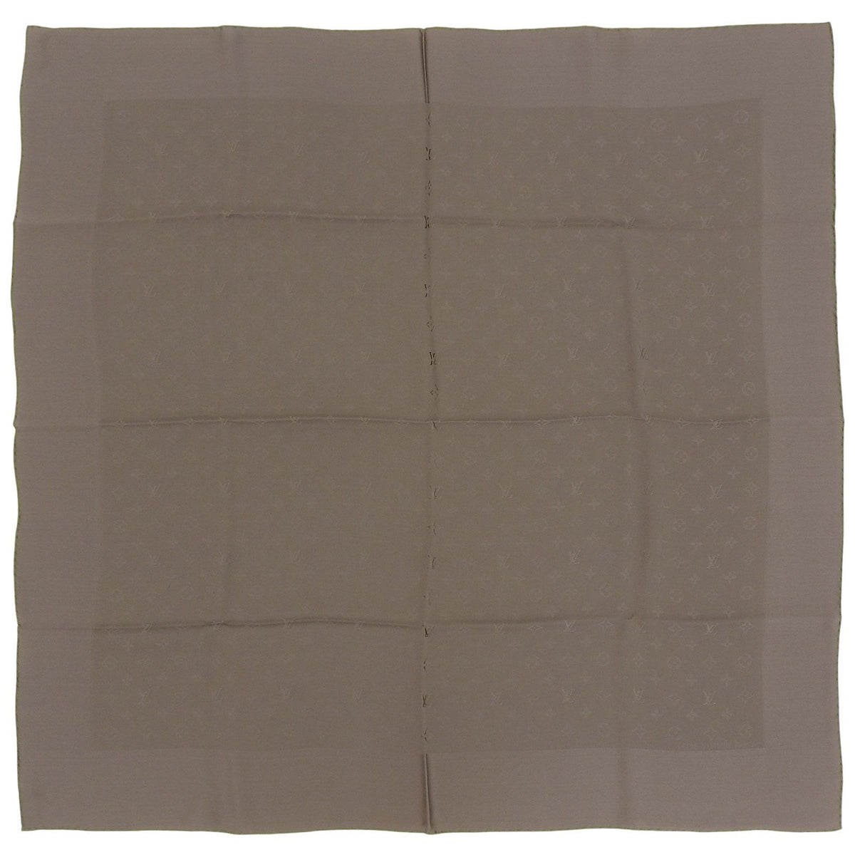 Louis Vuitton Carre Monaco Monogram Silk 100% Scarf Khaki