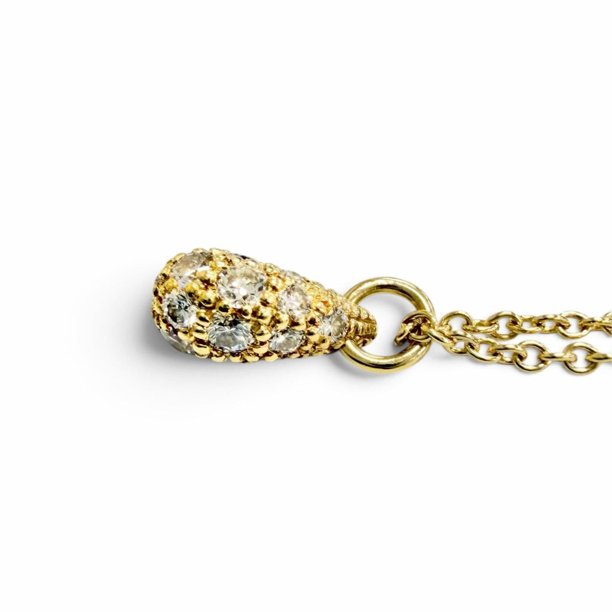 Tiffany & Co Teardrop Mini Pave Necklace Diamond 750 Yellow Gold — view 6