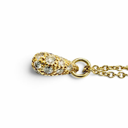 Tiffany & Co Teardrop Mini Pave Necklace Diamond 750 Yellow Gold — view 6