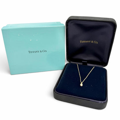 Tiffany & Co Teardrop Mini Pave Necklace Diamond 750 Yellow Gold — view 2