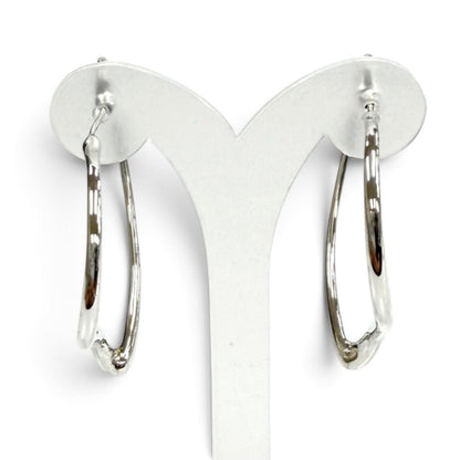 Tiffany & Co Elsa Peretti Open Heart Hoop Earrings Medium 925 Silver — view 4