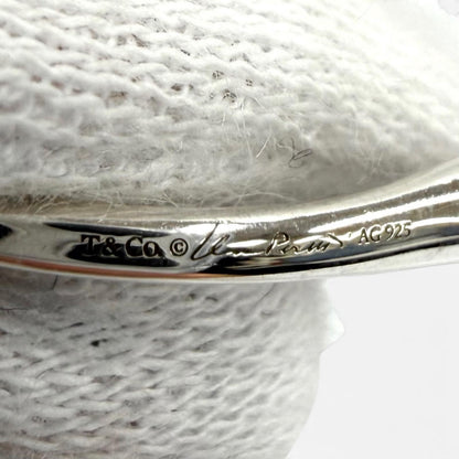 Tiffany & Co Elsa Peretti Open Heart Hoop Earrings Medium 925 Silver — view 6