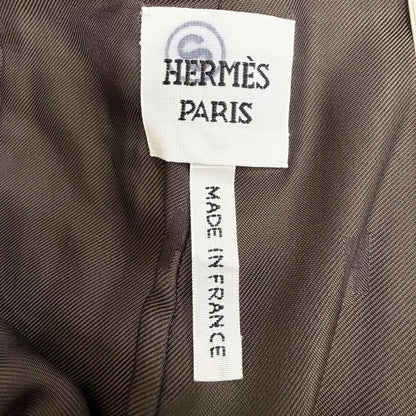 Hermes Silver with Chain Side Zip Lambskin Shorts Dark Brown 36 — view 8
