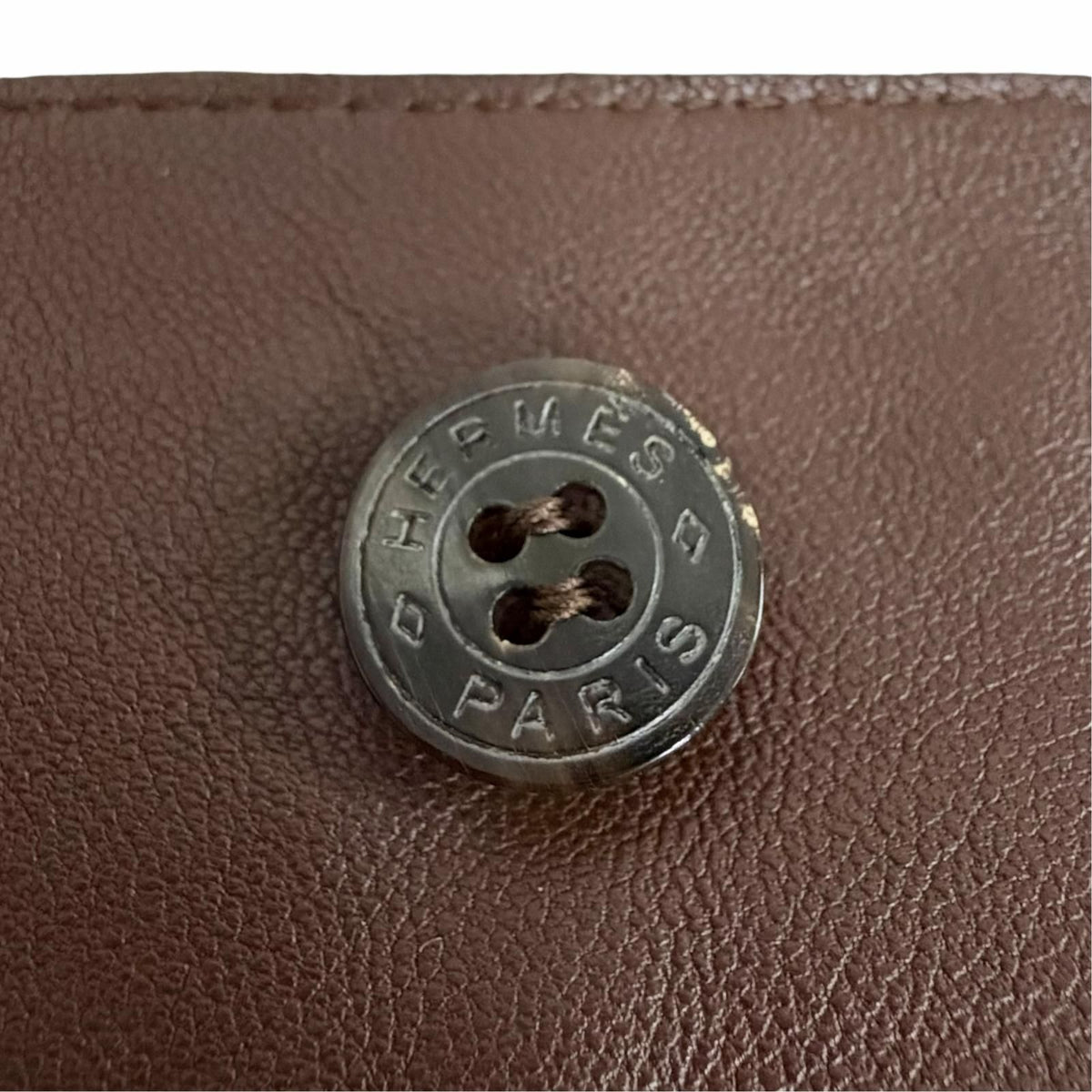 Hermes Silver with Chain Side Zip Lambskin Shorts Dark Brown 36 — view 5