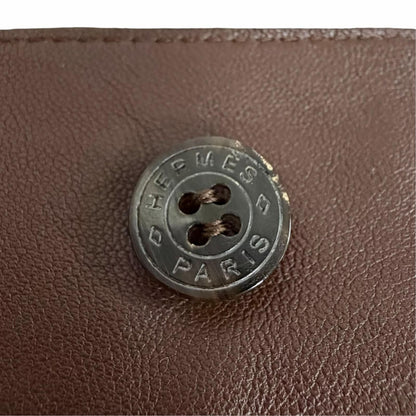 Hermes Silver with Chain Side Zip Lambskin Shorts Dark Brown 36 — view 5