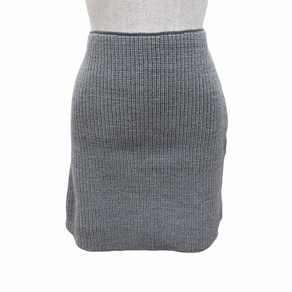 Louis Vuitton Wool LV Circle Logo Knit Mini Skirt Gray XS