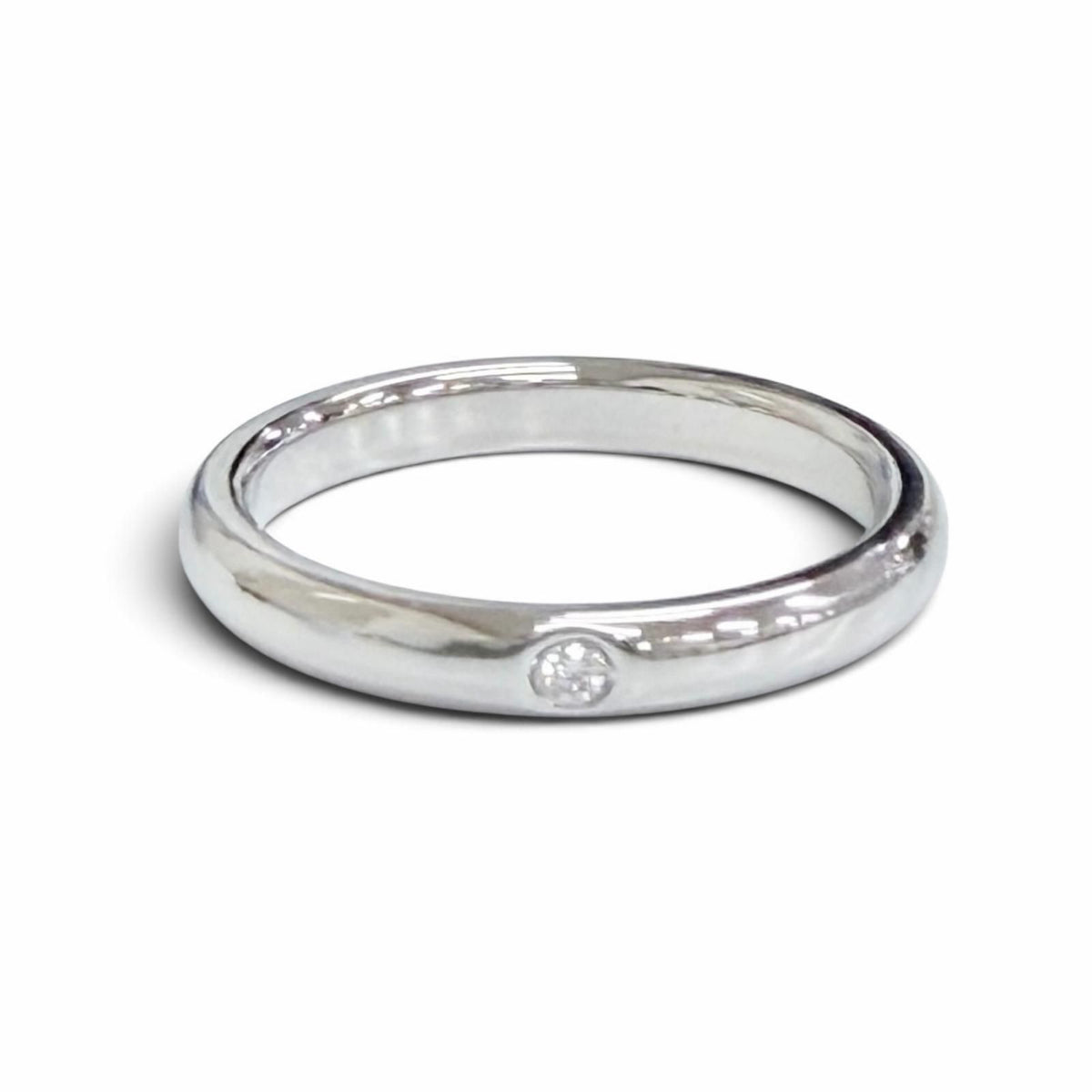 Tiffany & Co Elsa Peretti Stacking Band Ring Diamond Platinum
