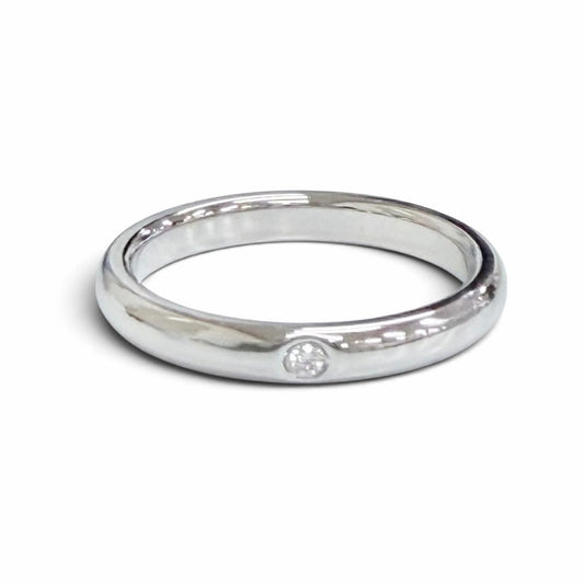 Tiffany & Co Elsa Peretti Stacking Band Ring Diamond Platinum