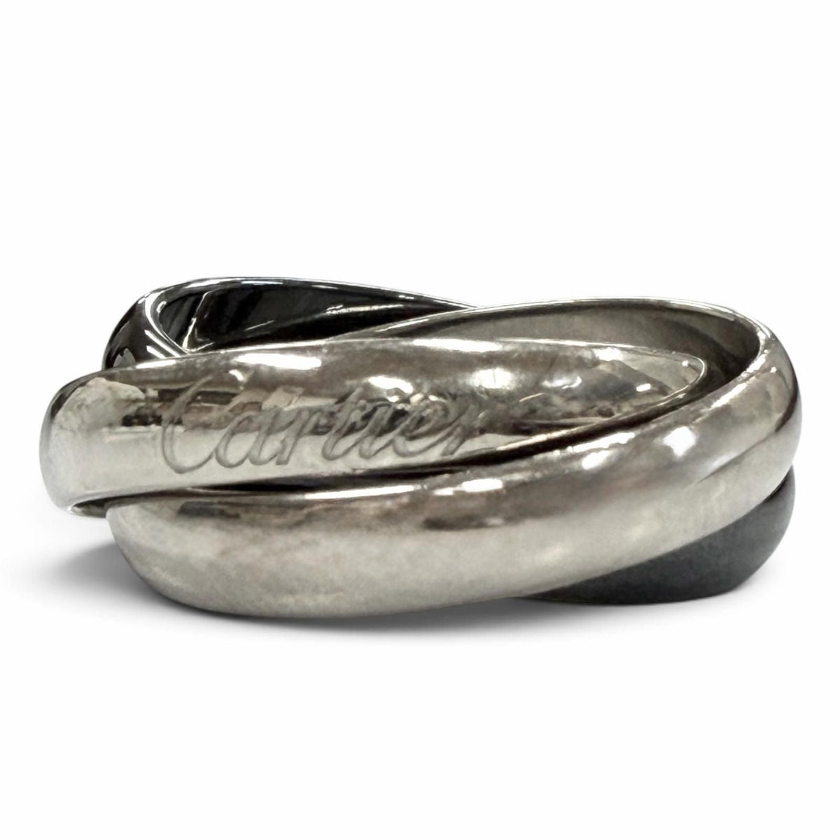 Cartier 750 Trinity Triple Ceramic Ring White Gold