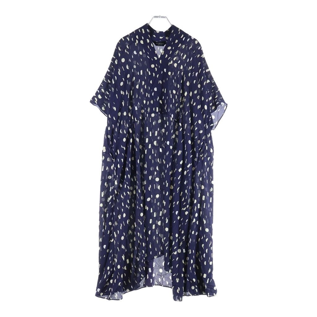 Balenciaga Dot Maxi Dress Navy