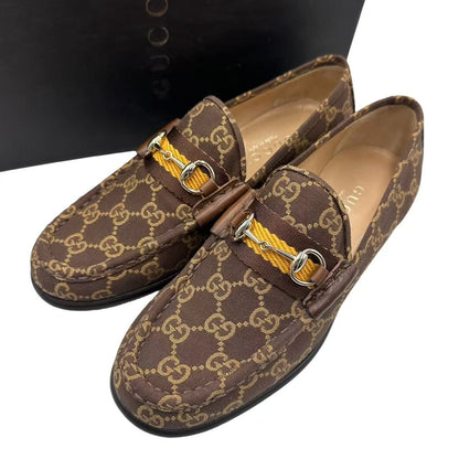 Gucci Canvas GG Pattern Horsebit Loafers