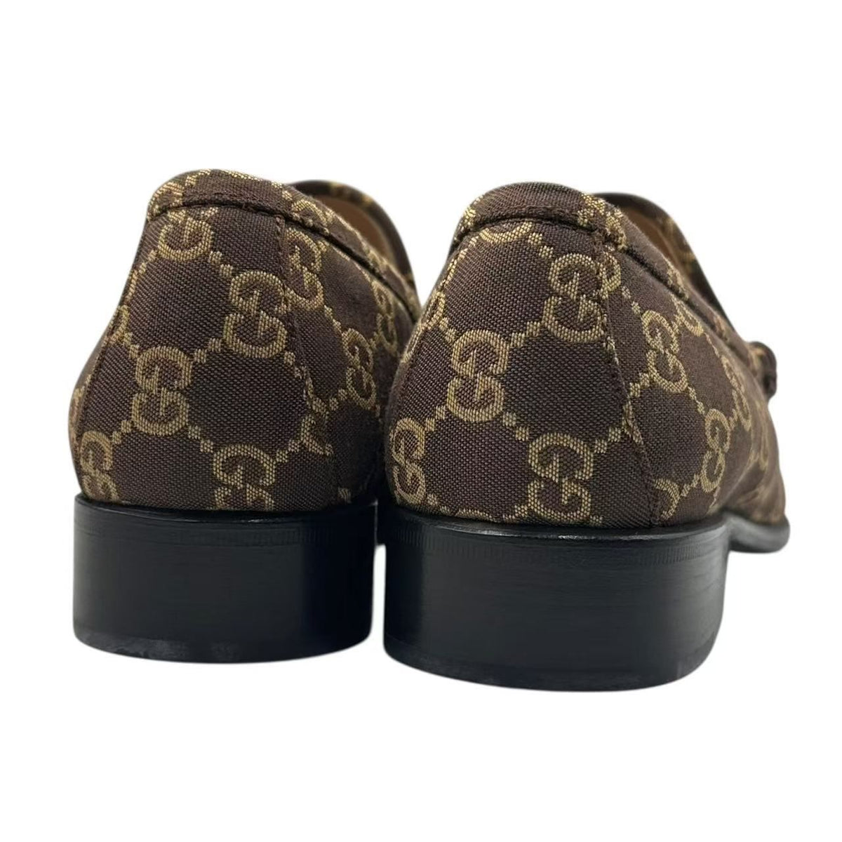 Gucci Canvas GG Pattern Horsebit Loafers — view 6