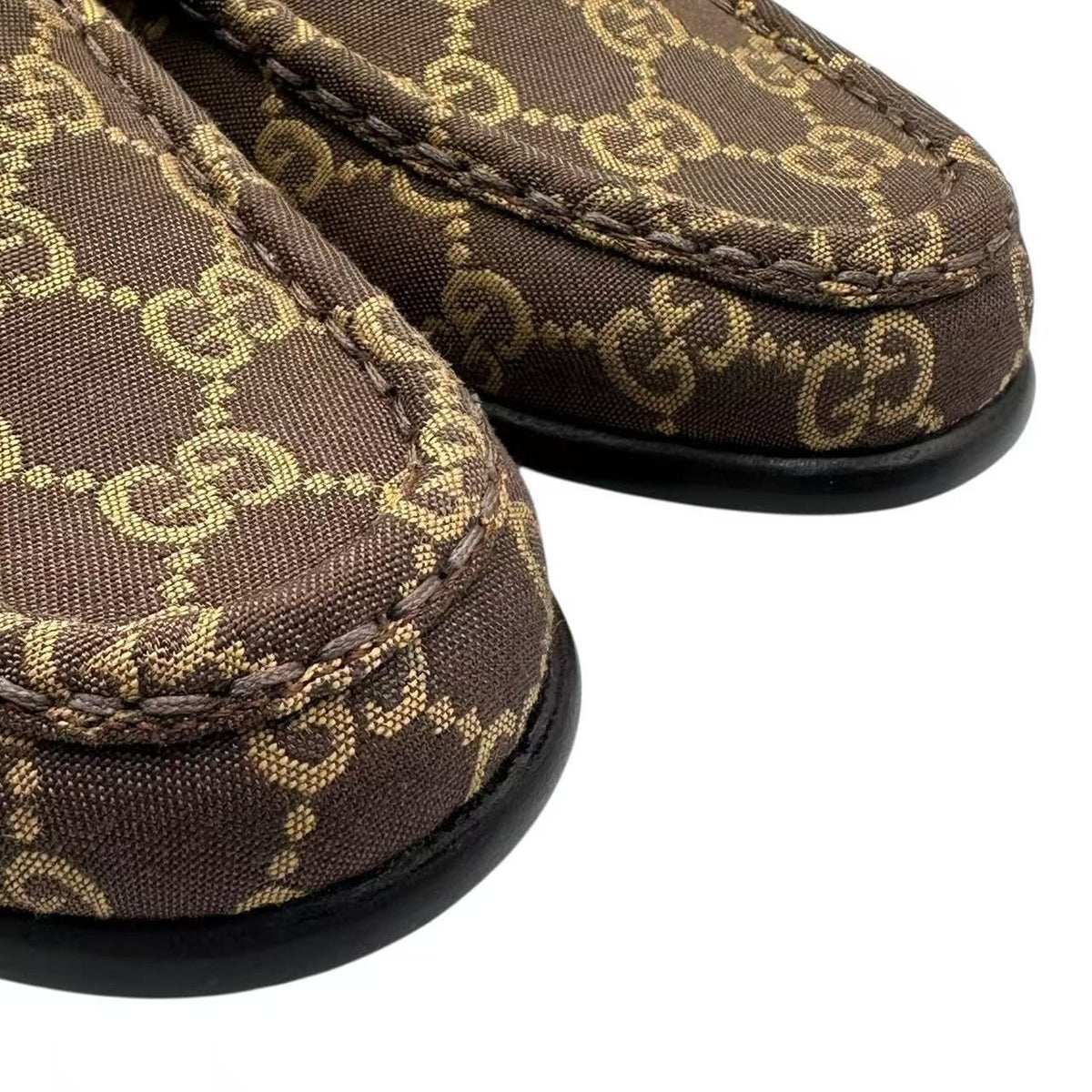 Gucci Canvas GG Pattern Horsebit Loafers — view 5
