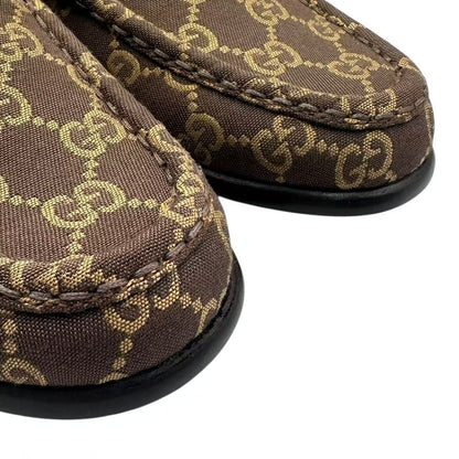 Gucci Canvas GG Pattern Horsebit Loafers — view 5