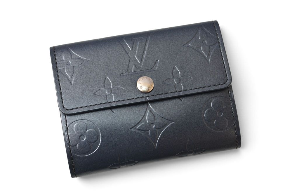 Louis Vuitton Coin Purse Card Case Ludlow Monogram Matte Blue