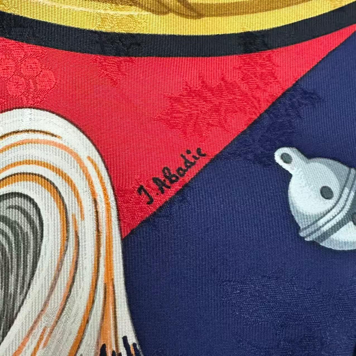 Hermes Carre 90 Plumes Et Grelots Feathers and Bells Scarf Silk Red — view 6