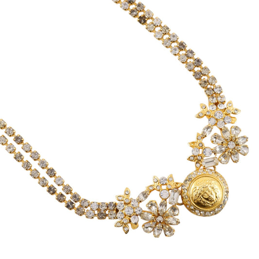 Versace Gianni Medusa Gold Plated Rhinestone Necklace