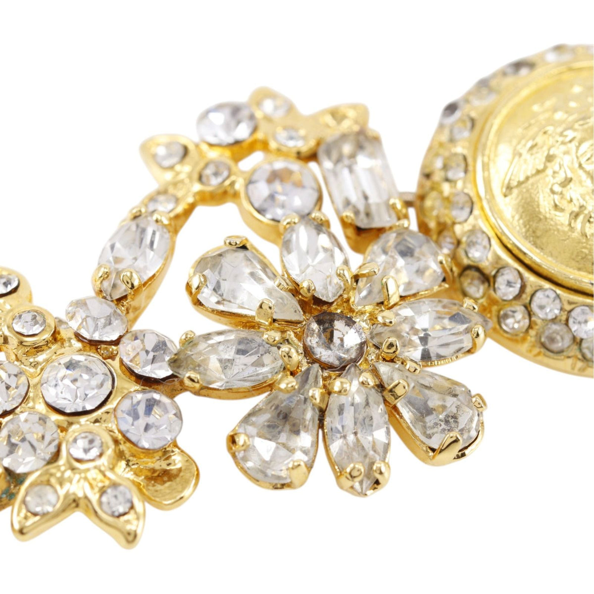 Versace Gianni Medusa Gold Plated Rhinestone Necklace — view 6