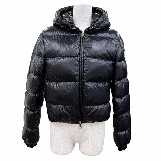 Moncler Bayard Logo Patch Hooded Zip Up Jacket Black Garment Included 0