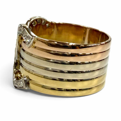 Cartier 750 Diamond 2C de Blue C Large LM Three Color Ring — view 2