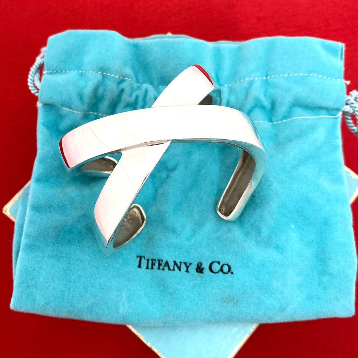 Tiffany & Co Vintage Graffiti Cuff Bracelet 925 Sterling Silver Bangle