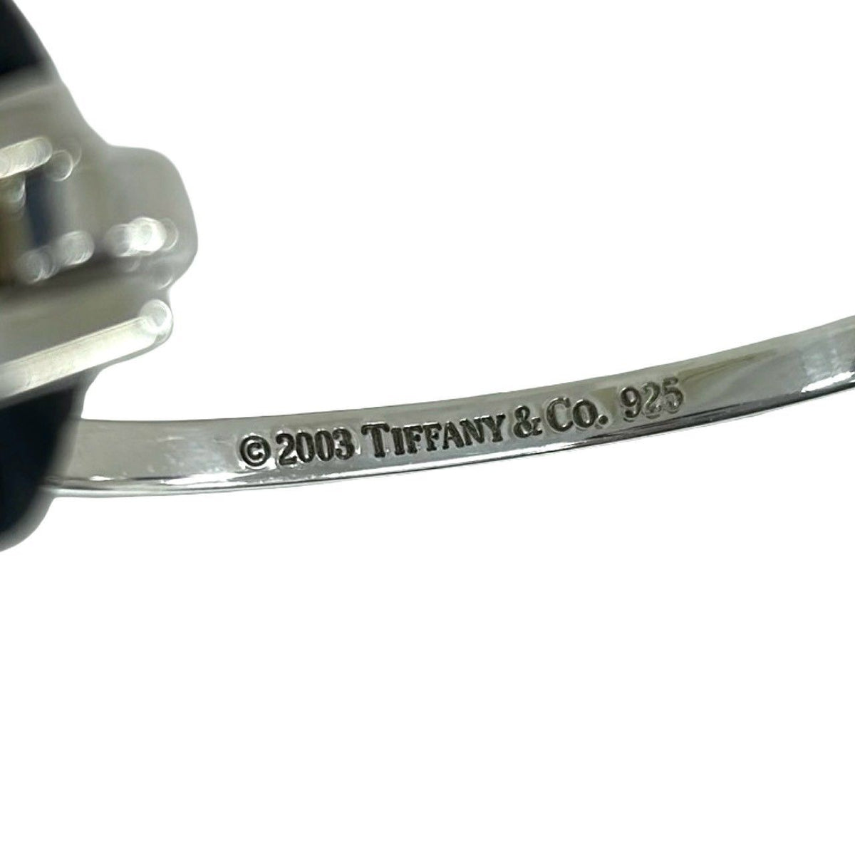 Tiffany & Co Rectangle ID Plate Bangle 925 Sterling Silver Bracelet — view 3