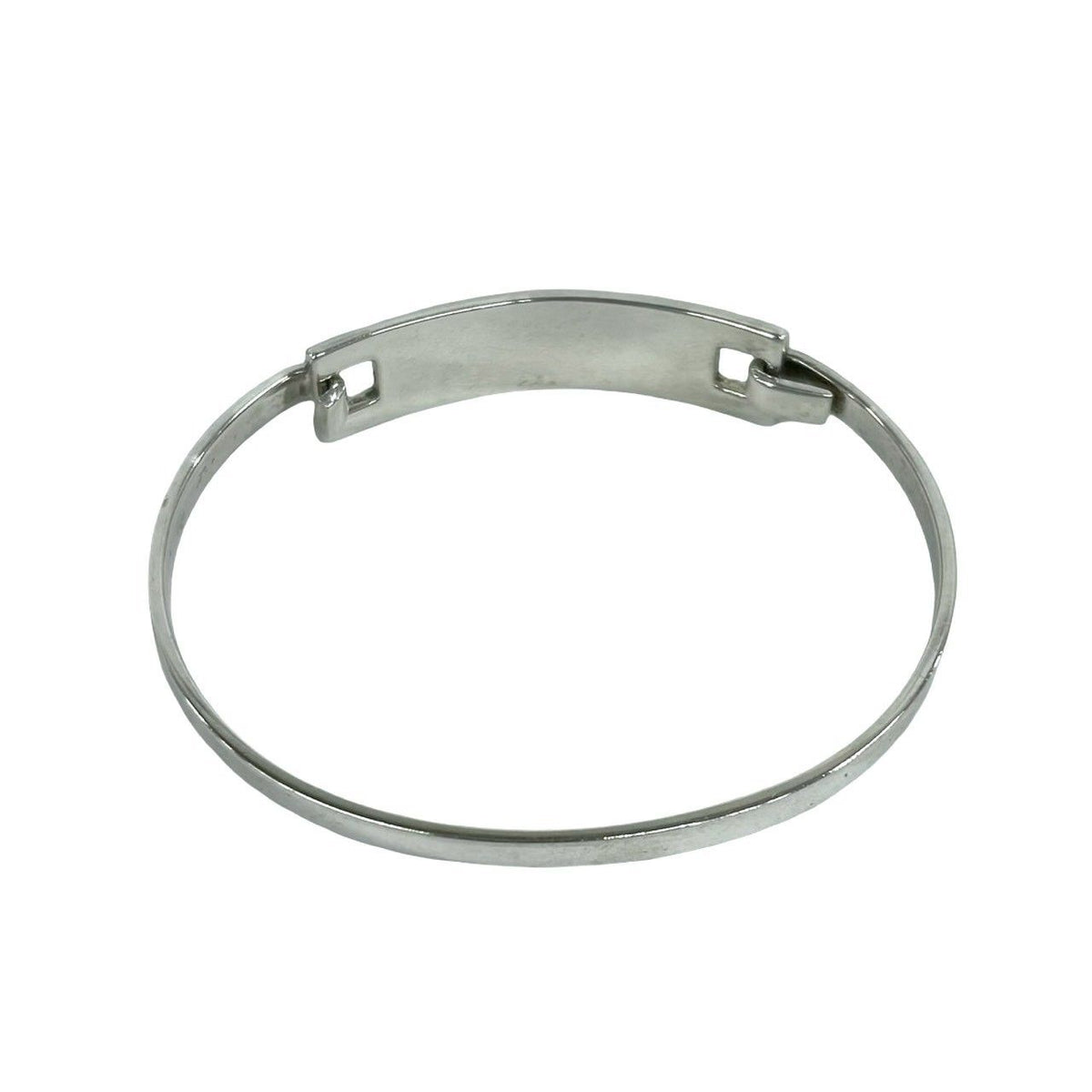 Tiffany & Co Rectangle ID Plate Bangle 925 Sterling Silver Bracelet — view 6