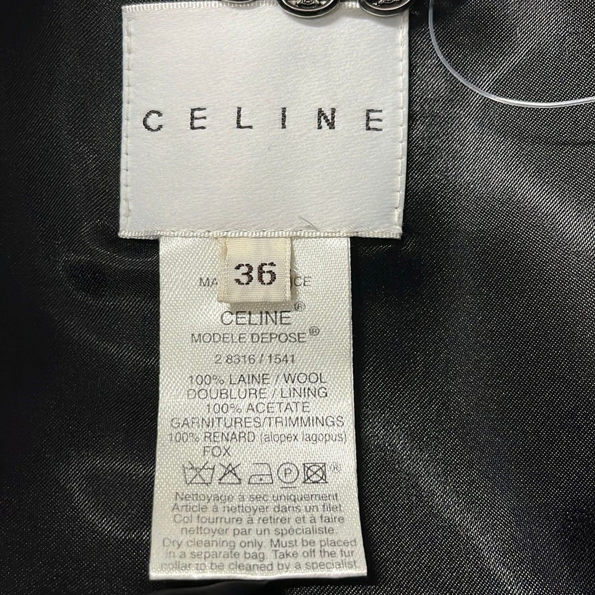 Celine Coat S Purple Long Sleeve Fall Winter 36 — view 3
